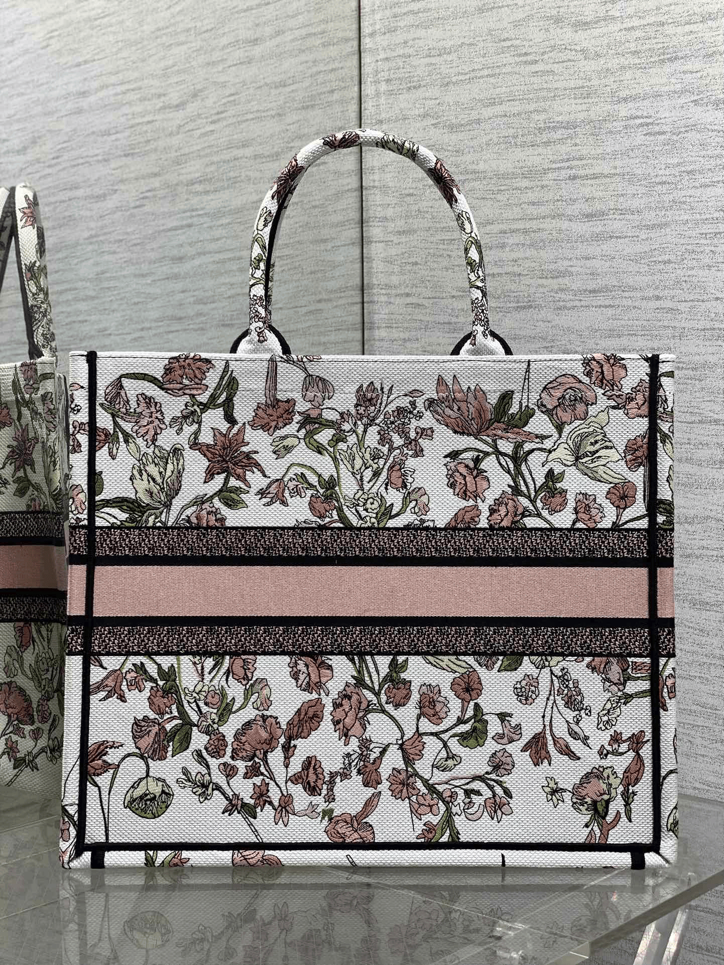 DIOR Book Tote seed embroidery