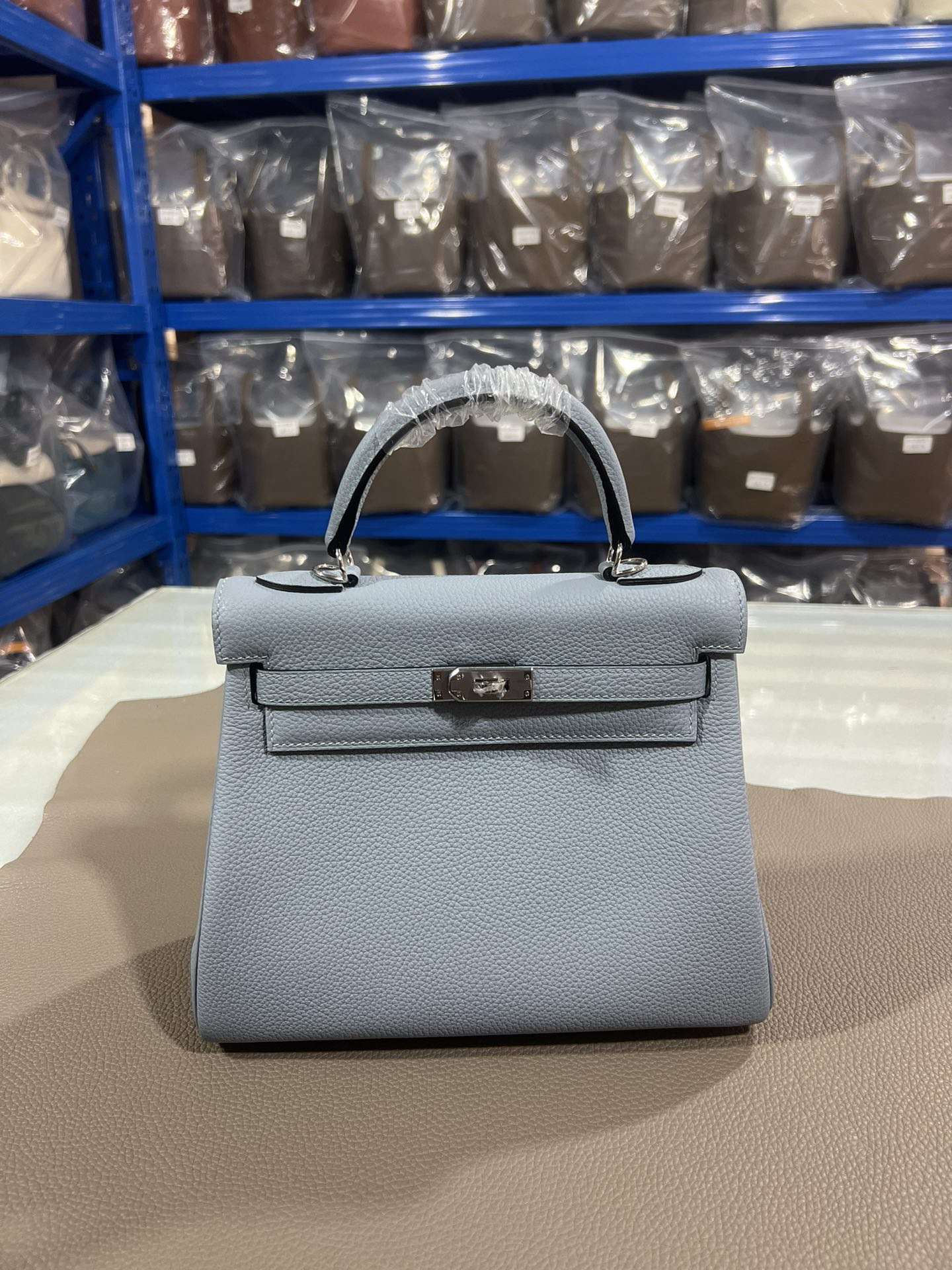 Hermès Kelly 25 Internal seam Holy Grail Blue