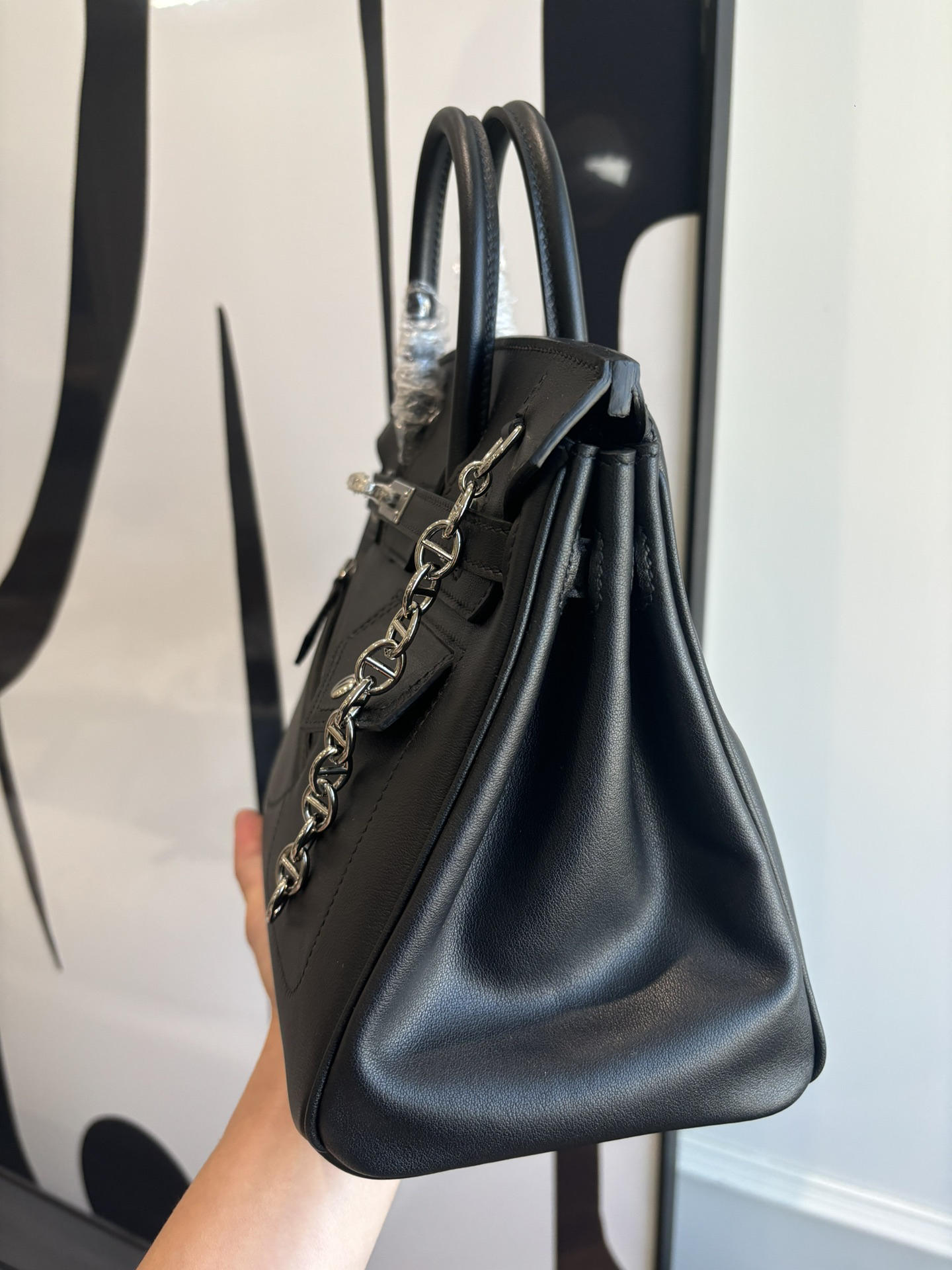 Hermès Birkin25 Black Silver