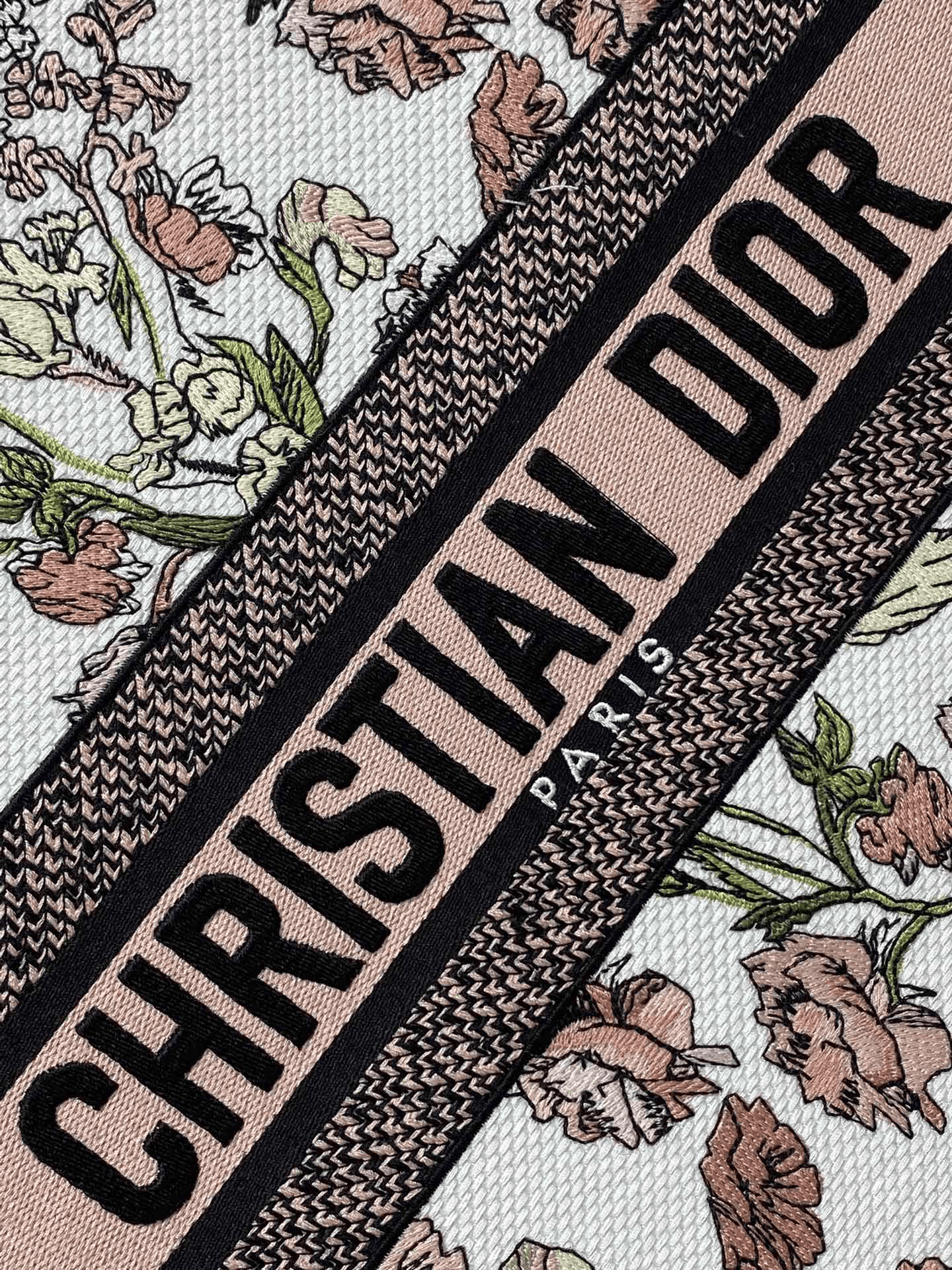 DIOR Book Tote seed embroidery