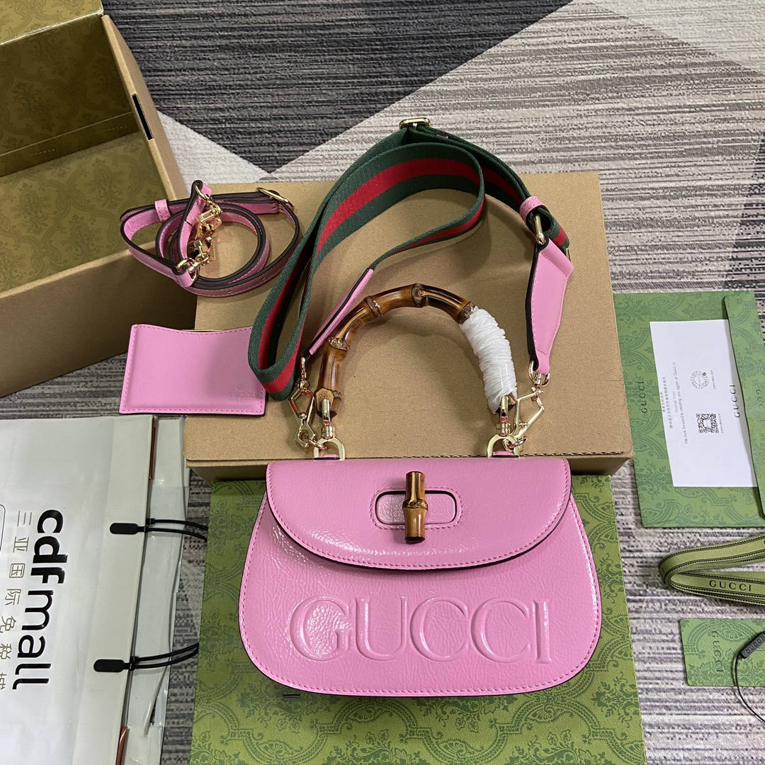 【675797 Pink】gucci Bamboo 1947
