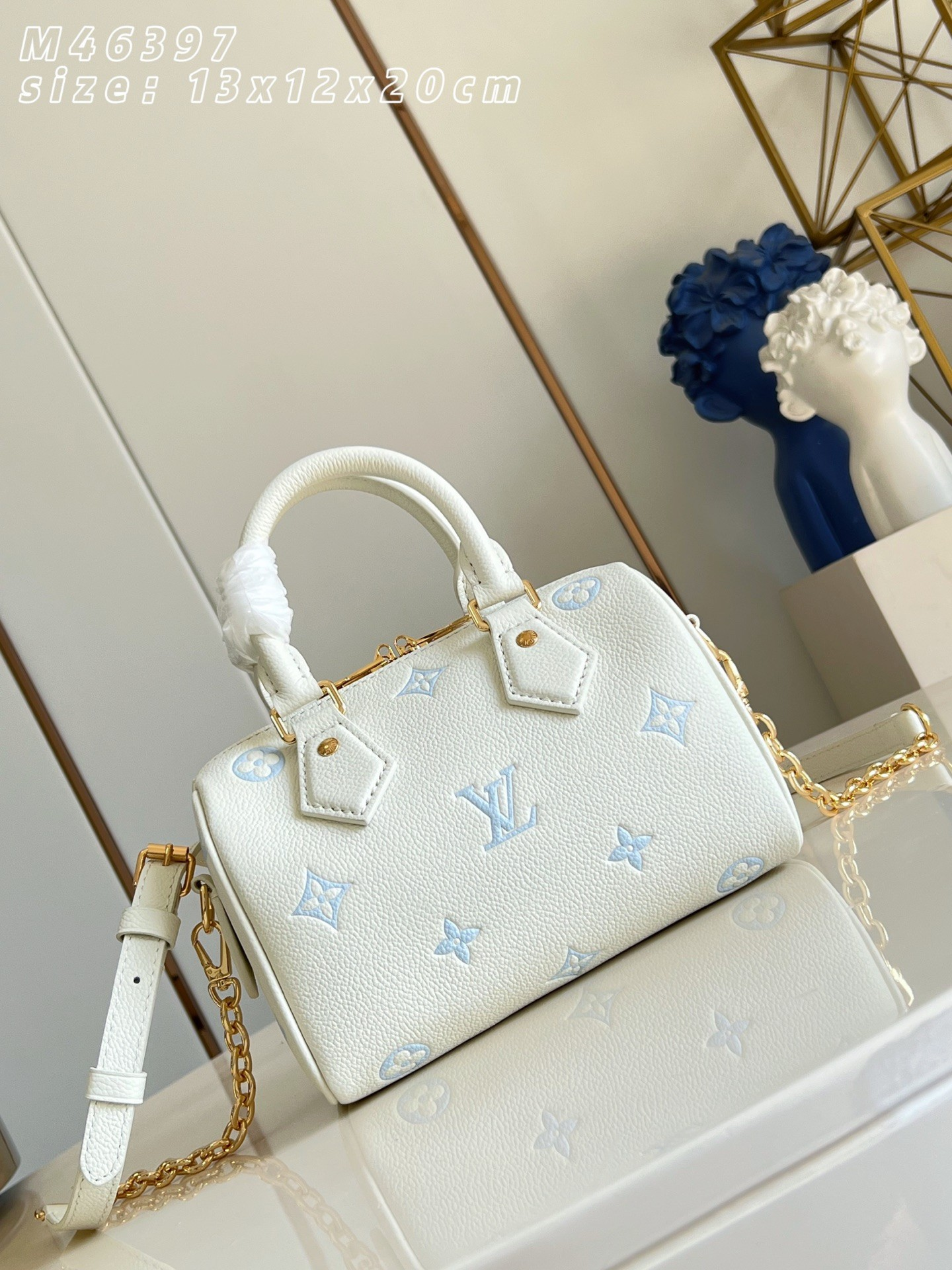 【 M46397 Creamy Silk Blue 】LV Speedy Bandoulière 20 handbag