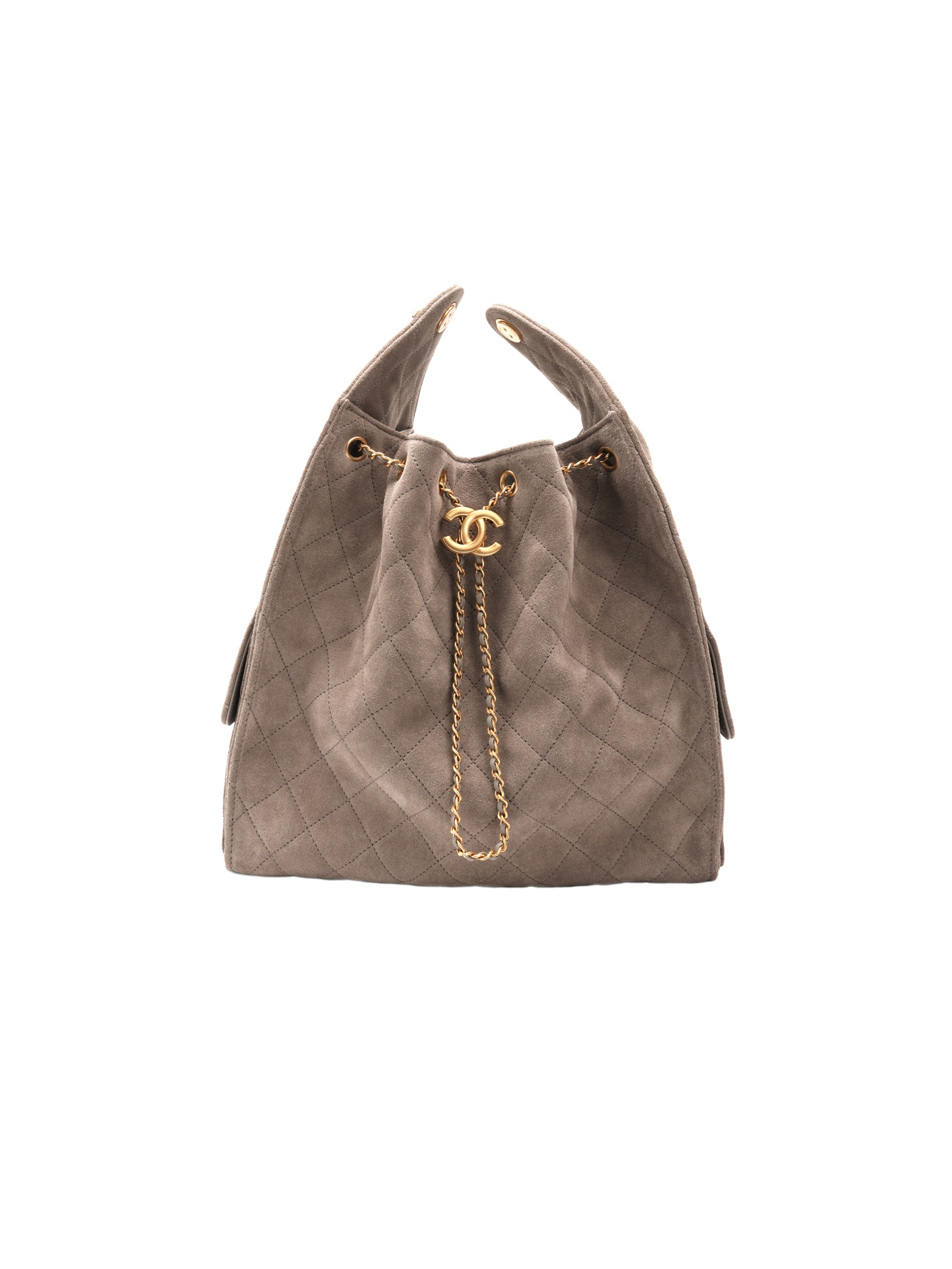 Chanel 25C Suede gray hobo large size