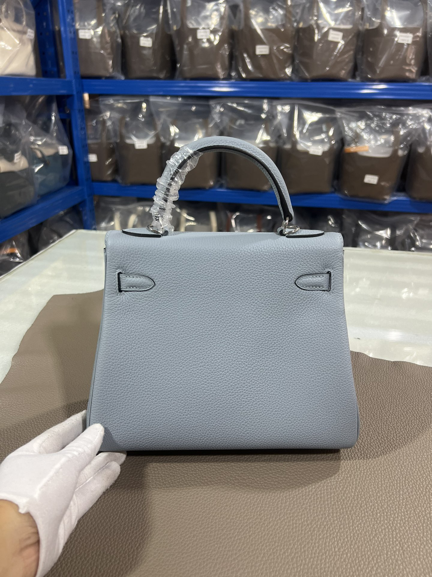 Hermès Kelly 25 Internal seam Holy Grail Blue