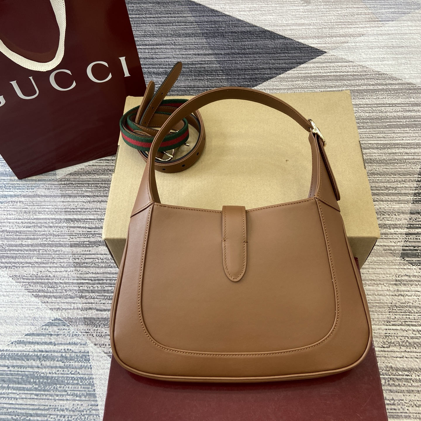 【810232 Brown Full Leather】gucci Jackie 1961