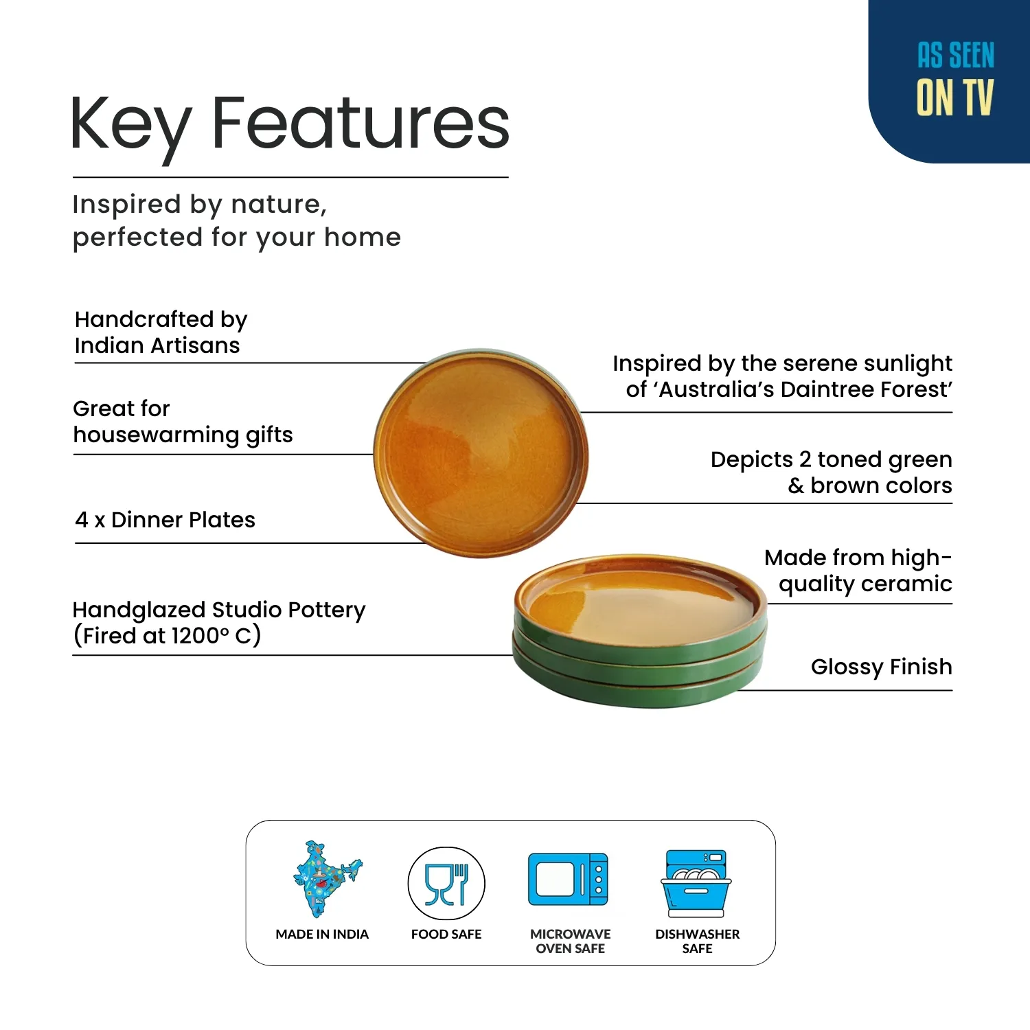 Amber Glass Dinner Plates