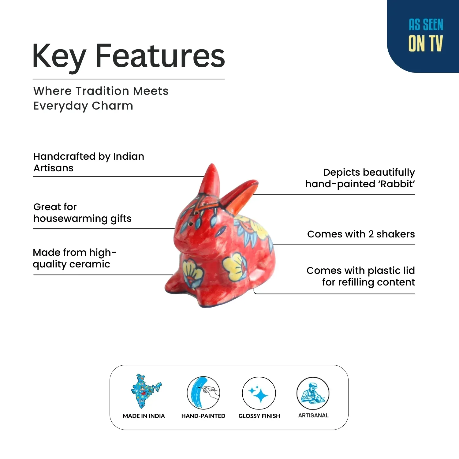 Hand-Painted Ceramic Bunny Figurines