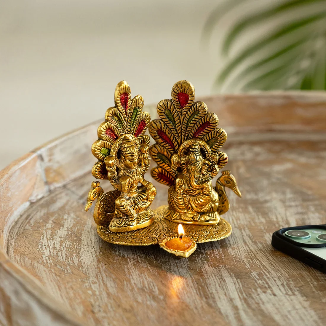Lakshmi Ganesh Brass Figurine