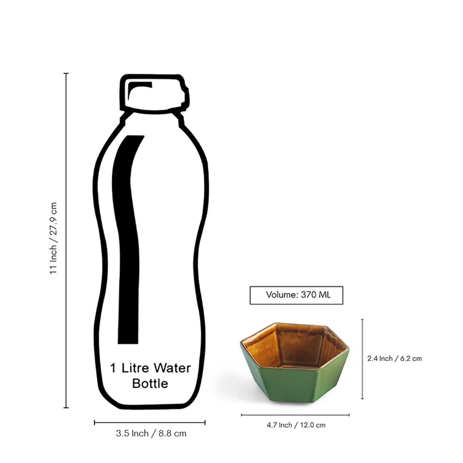 ExclusiveLane 'Forest Canopy' Ceramic Serving Bowls (Set of 4, 370 ML, Microwave Safe, Hand Glazed) 