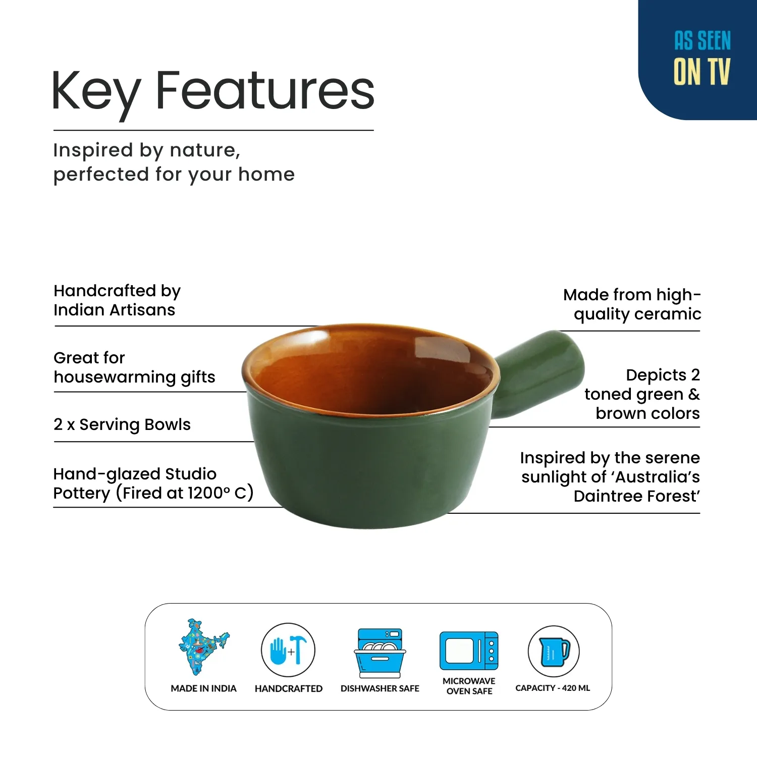 Green Ceramic Soup Bowls