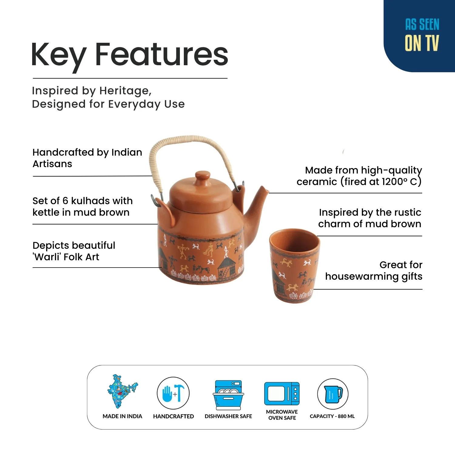 Handcrafted Clay Tea Set