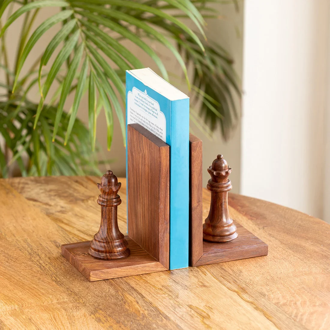 Wooden Chess Piece Bookends