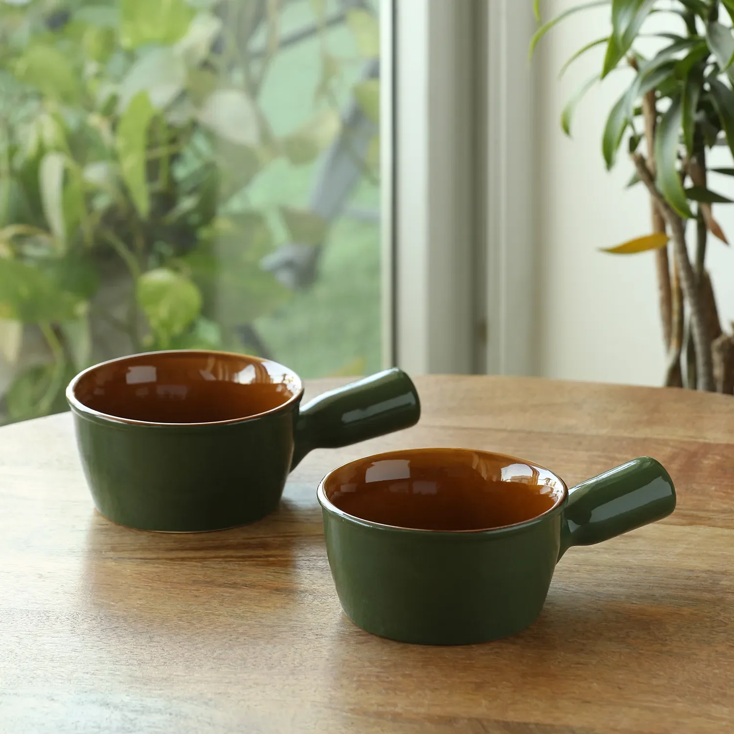 Green Ceramic Soup Bowls