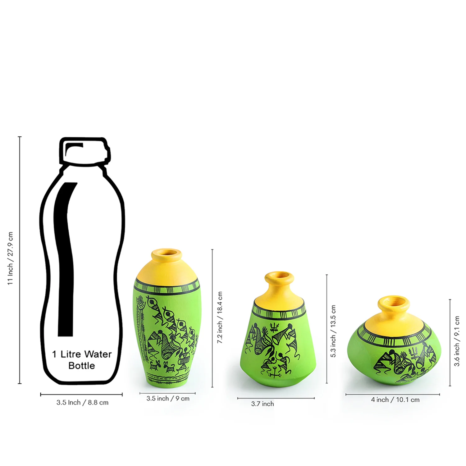 Hand-painted Ceramic Vases Set