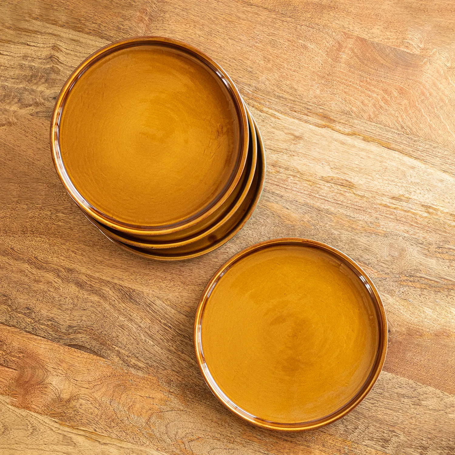 Amber Glass Dinner Plates