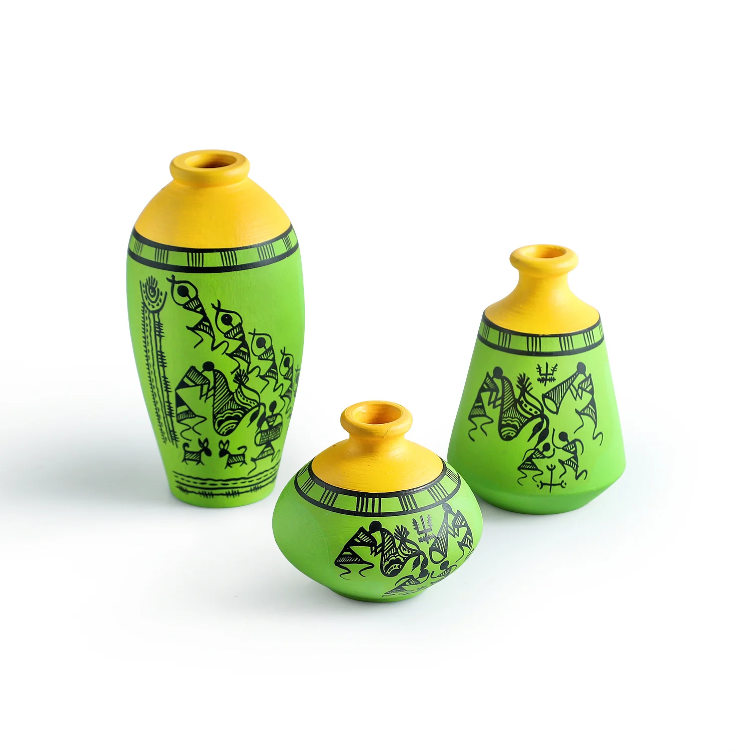Hand-painted Ceramic Vases Set
