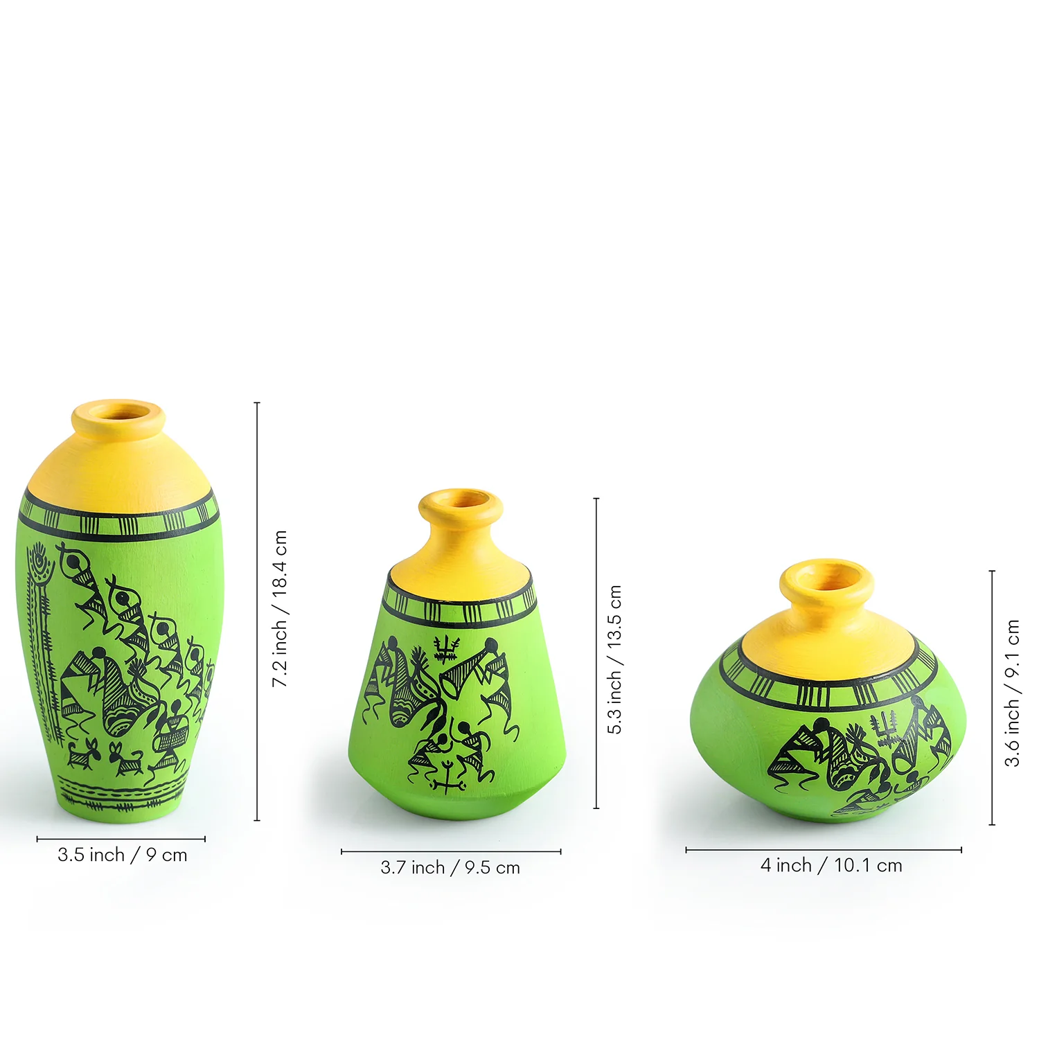 Hand-painted Ceramic Vases Set