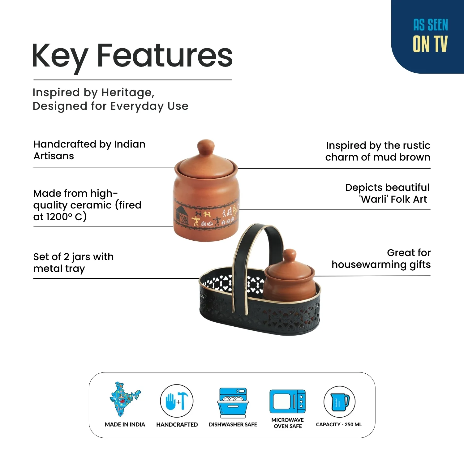 Handcrafted Clay Spice Jar Set