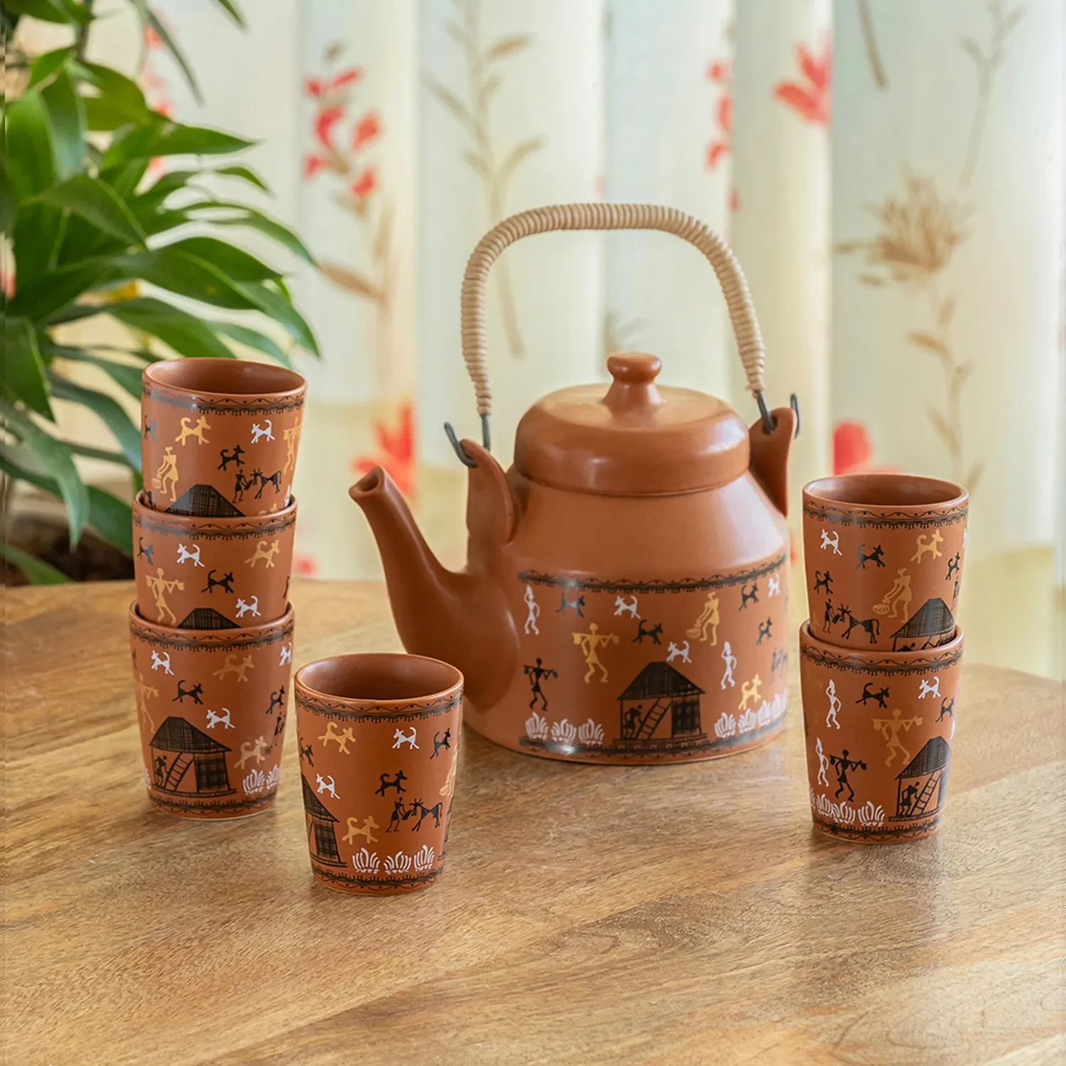 Handcrafted Clay Tea Set