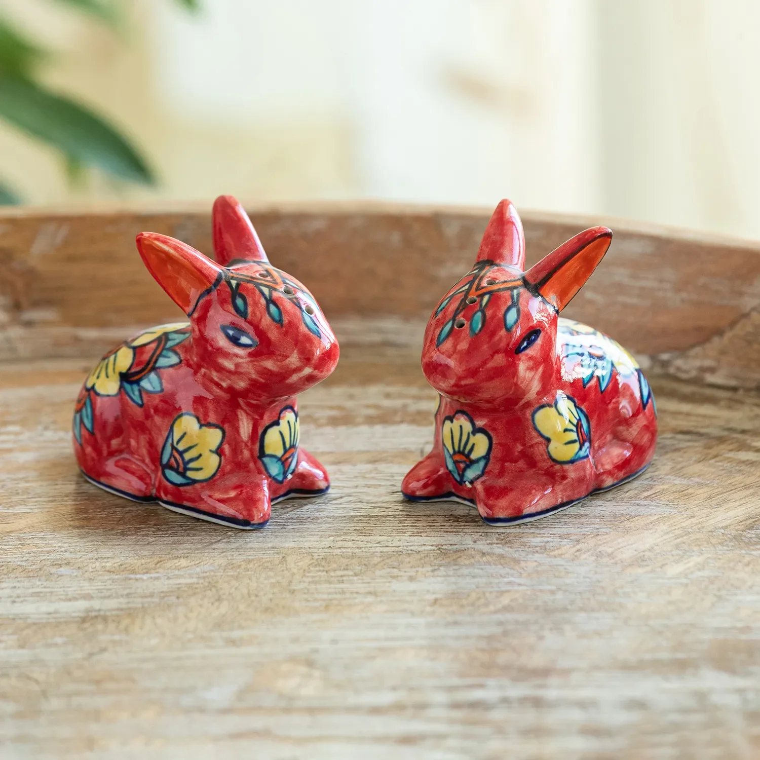 Hand-Painted Ceramic Bunny Figurines