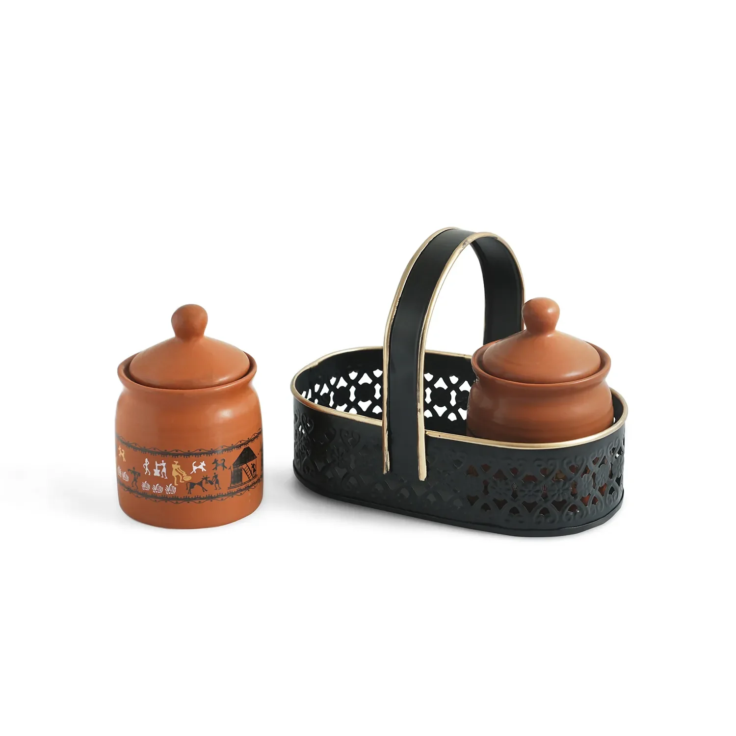 Handcrafted Clay Spice Jar Set