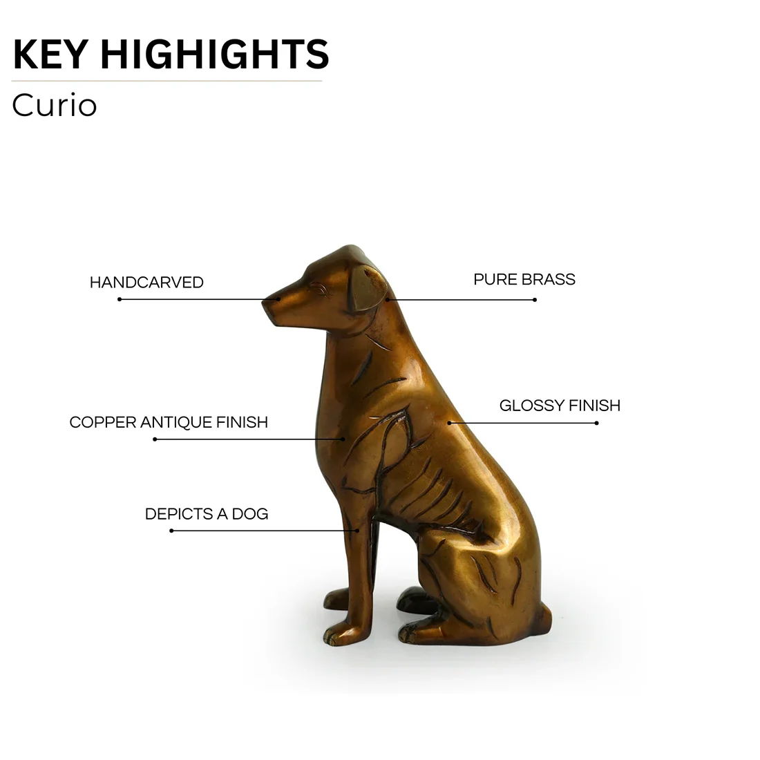 Bronze Dog Figurine