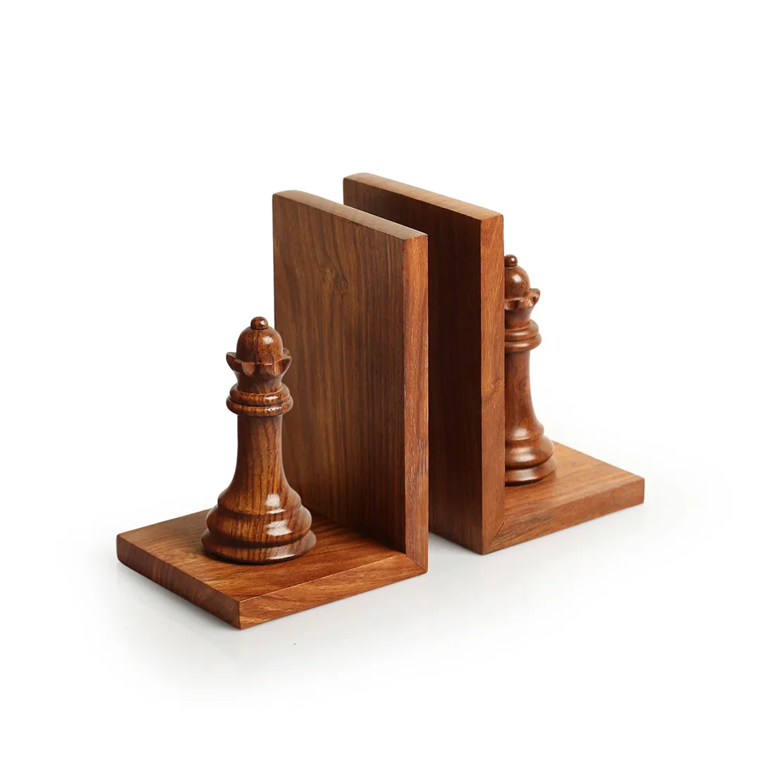 Wooden Chess Piece Bookends