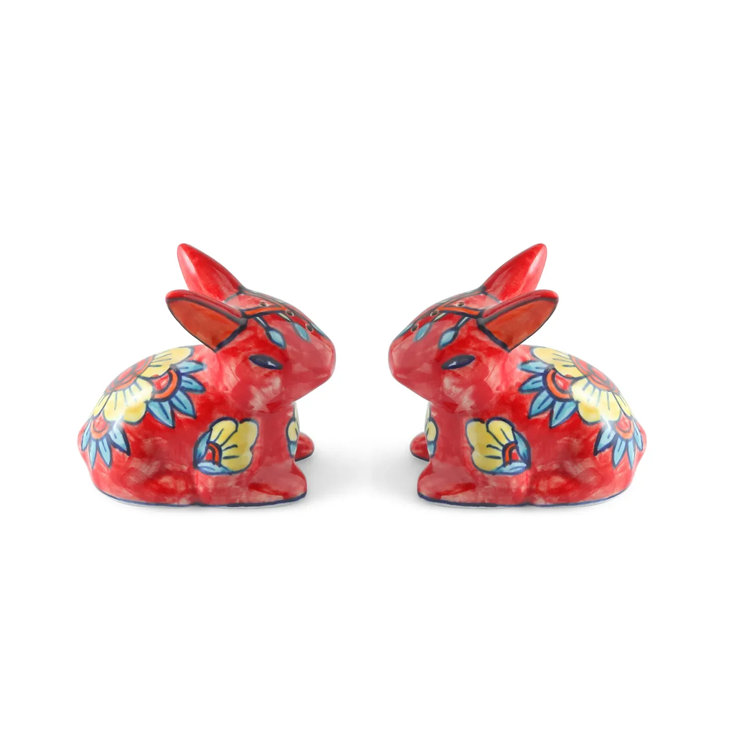 Hand-Painted Ceramic Bunny Figurines