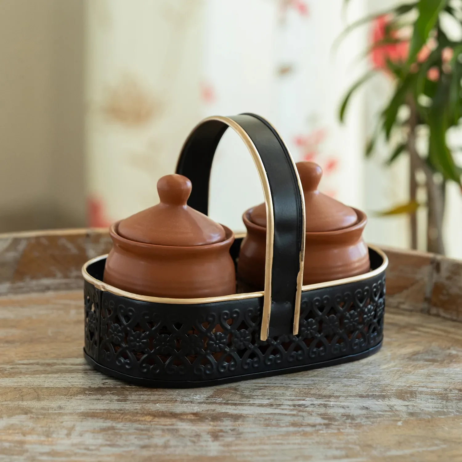 Handcrafted Clay Spice Jar Set