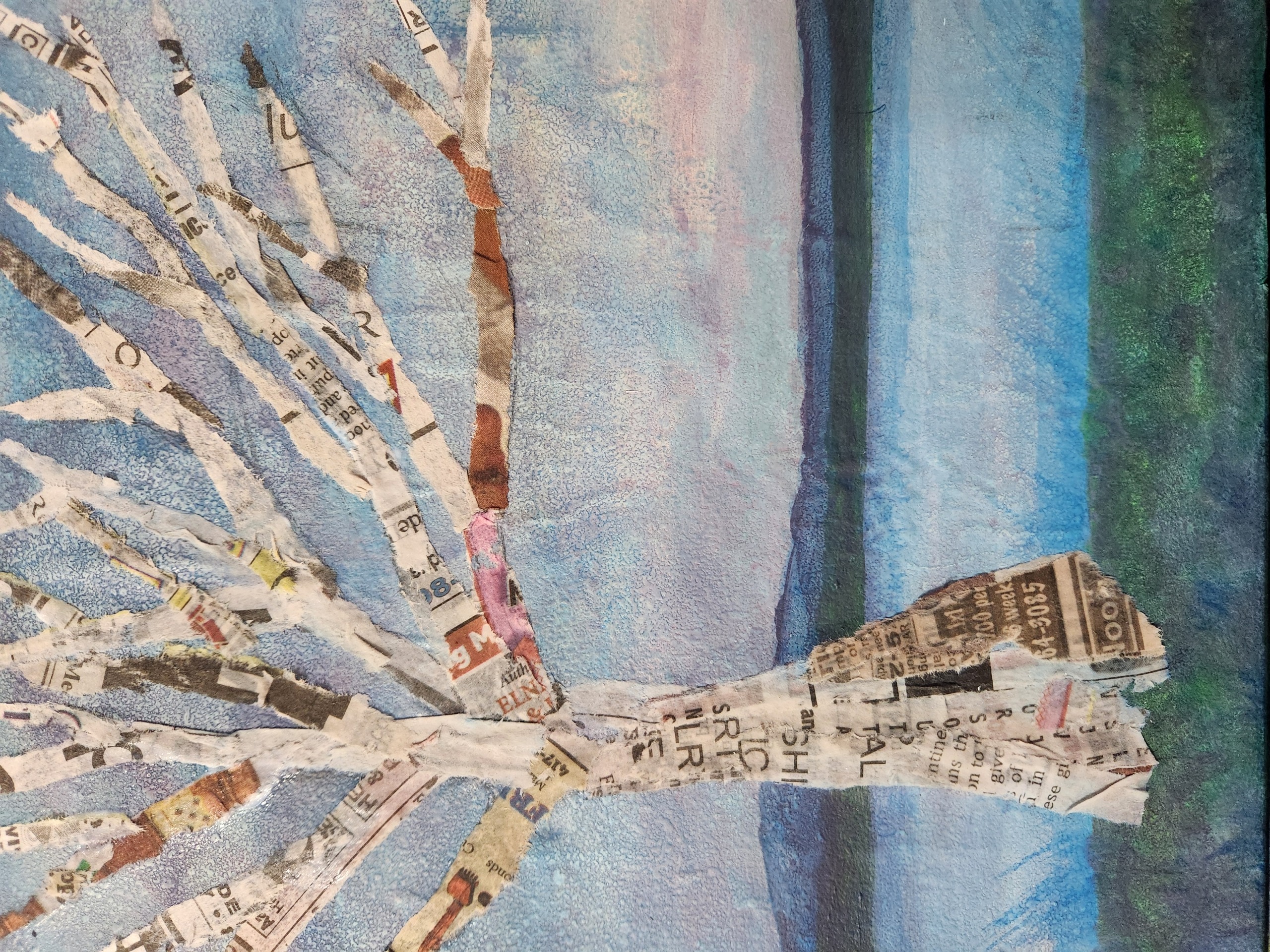 Handmade Newspaper Collage Artwork