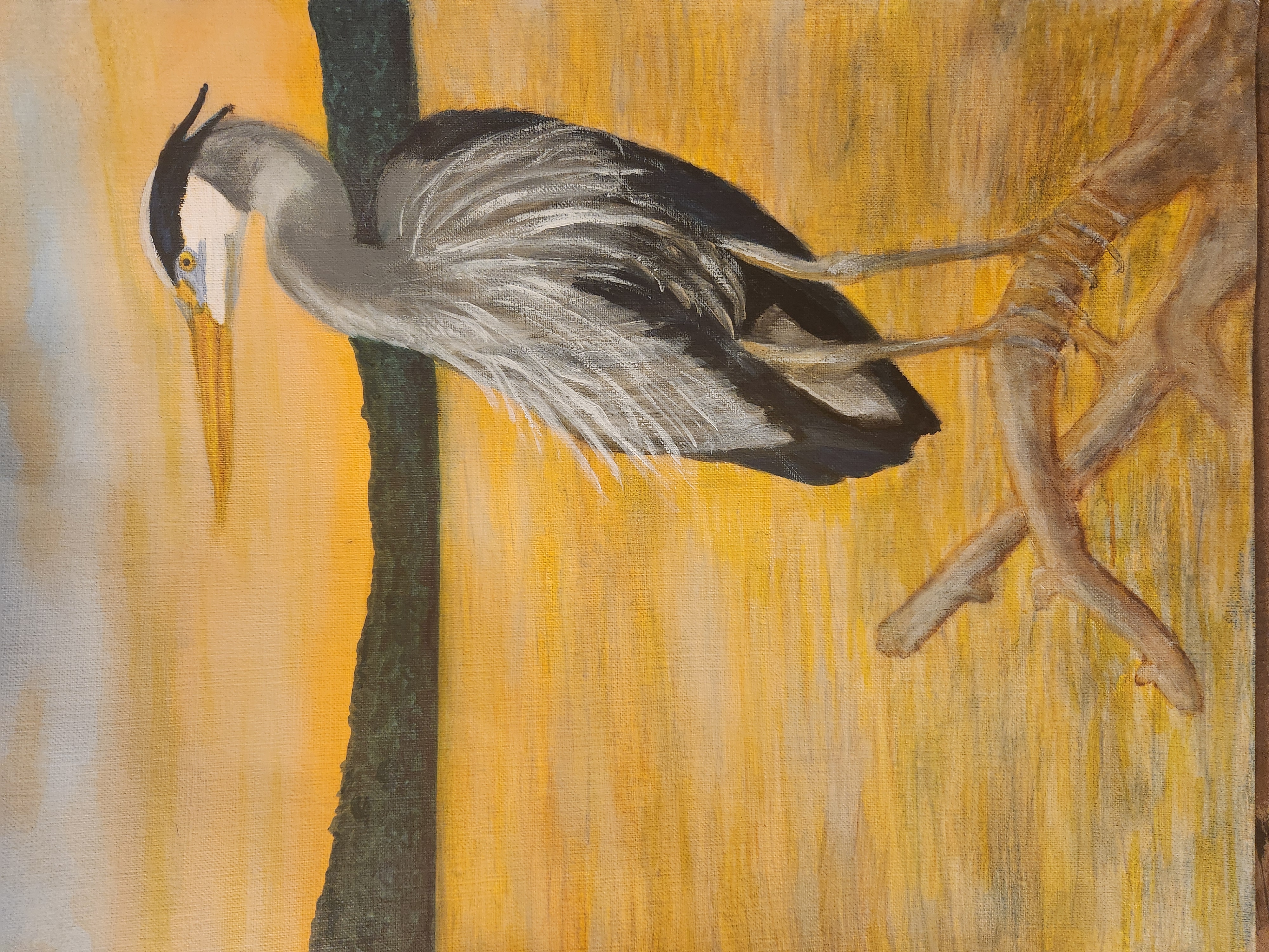 Heron at Sunset Painting