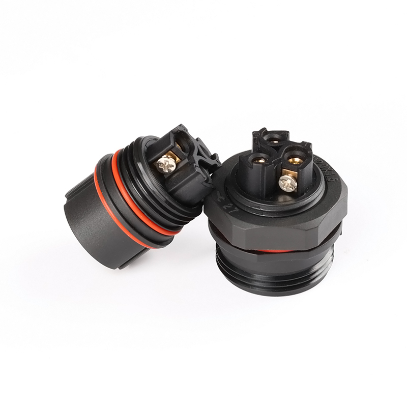 LD12-16-32 2-pin aviation connector plug and socket, waterproof power connector, panel installation 12-32mm, waterproof IP68, LED light cable connector