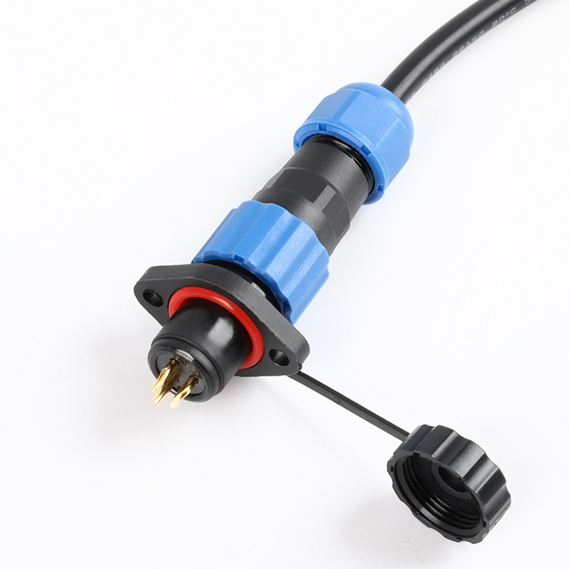 SD13/20/28 1-pin -4-pin waterproof aviation connector plug socket, IP68 waterproof, 5-pin, blue black, circular aviation cable connector, panel fixed 