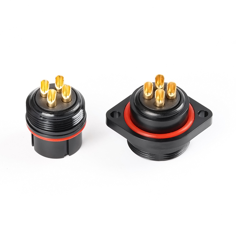 SP17-21 2pin-12 pin panel installation with 21mm waterproof circular wire connector, aviation cable connector (2-pin, male plug and socket flange seat)