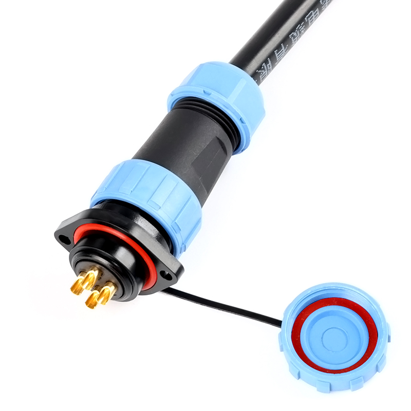 SP17-21 2pin-12 pin panel installation with 21mm waterproof circular wire connector, aviation cable connector (2-pin, male plug and socket flange seat)