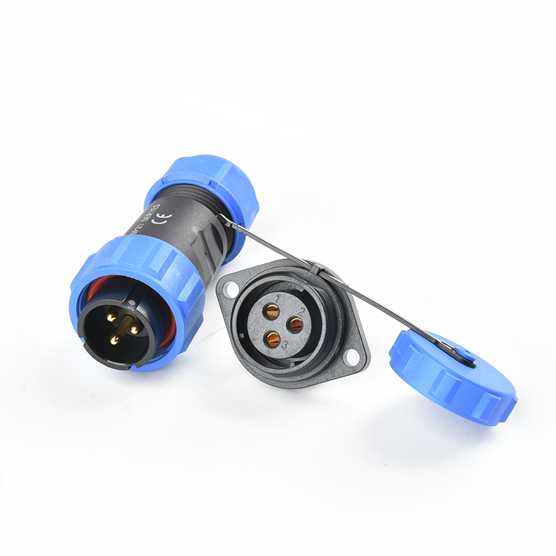 SP17-21 2pin-12 pin panel installation with 21mm waterproof circular wire connector, aviation cable connector (2-pin, male plug and socket flange seat)
