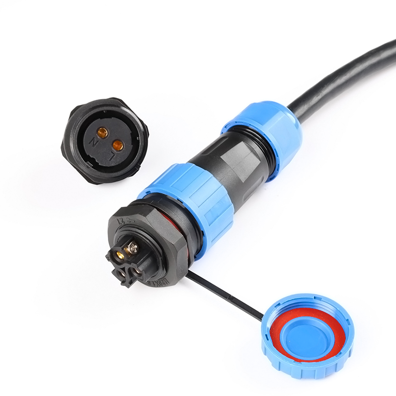LD12-16-32 2-pin aviation connector plug and socket, waterproof power connector, panel installation 12-32mm, waterproof IP68, LED light cable connector