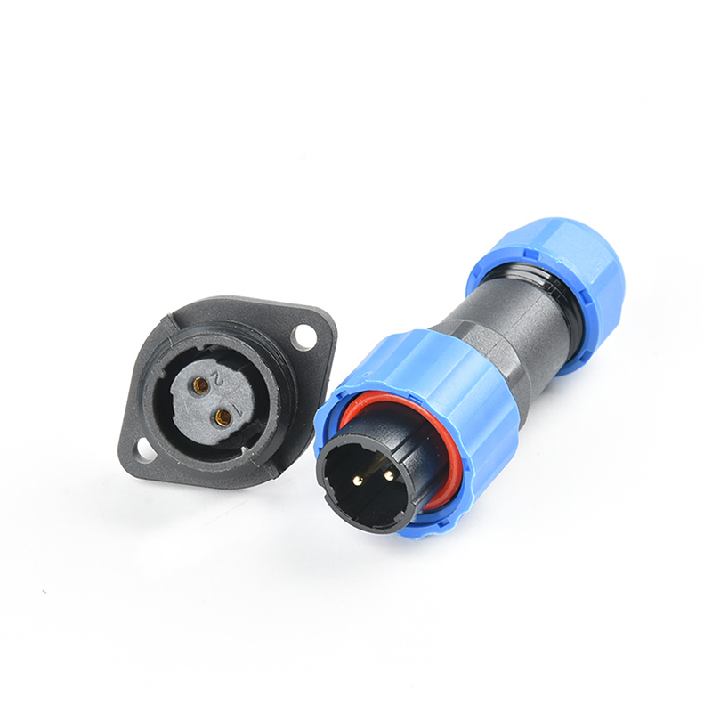 SD13/20/28 1-pin -4-pin waterproof aviation connector plug socket, IP68 waterproof, 5-pin, blue black, circular aviation cable connector, panel fixed 