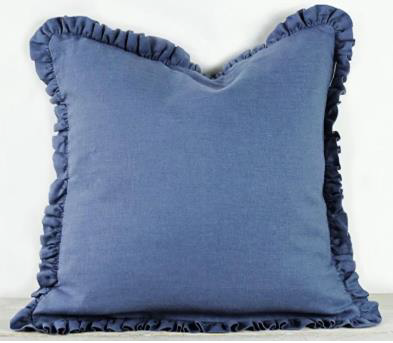 Blue Ruffled Pillow
