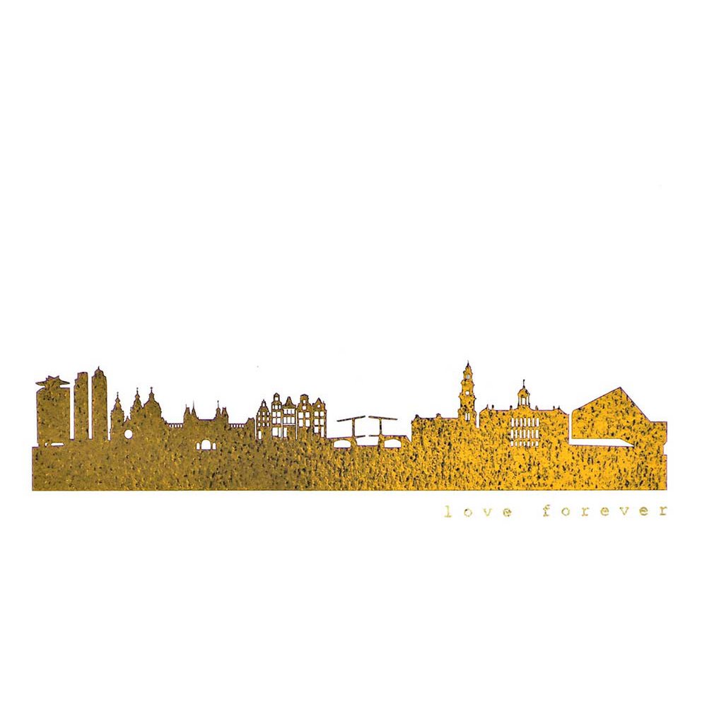 Amsterdam Skyline gouden Art Print – A4