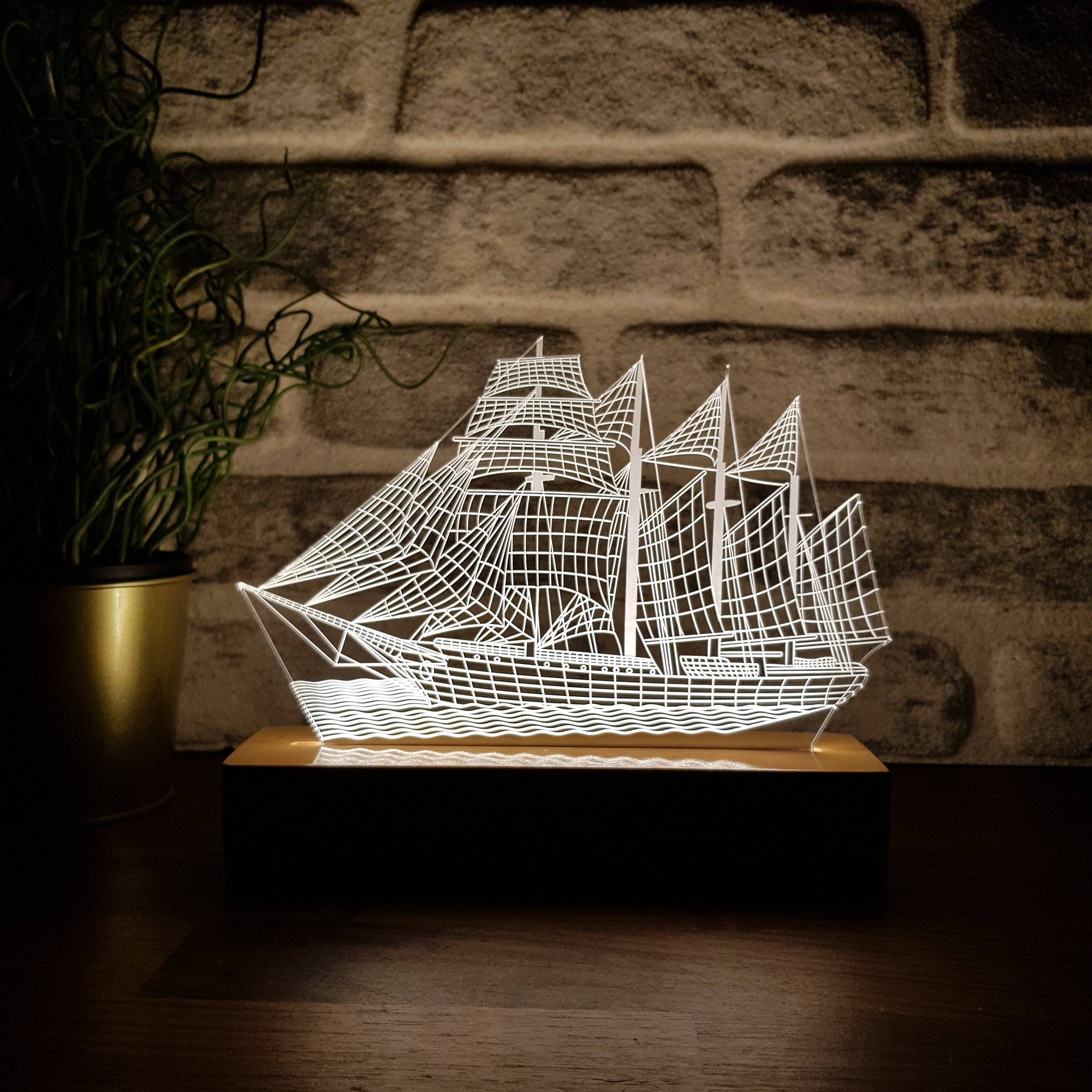 LED 3D Tafellamp – Sailboat