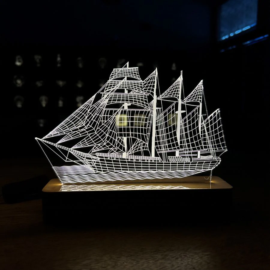 LED 3D Tafellamp – Sailboat