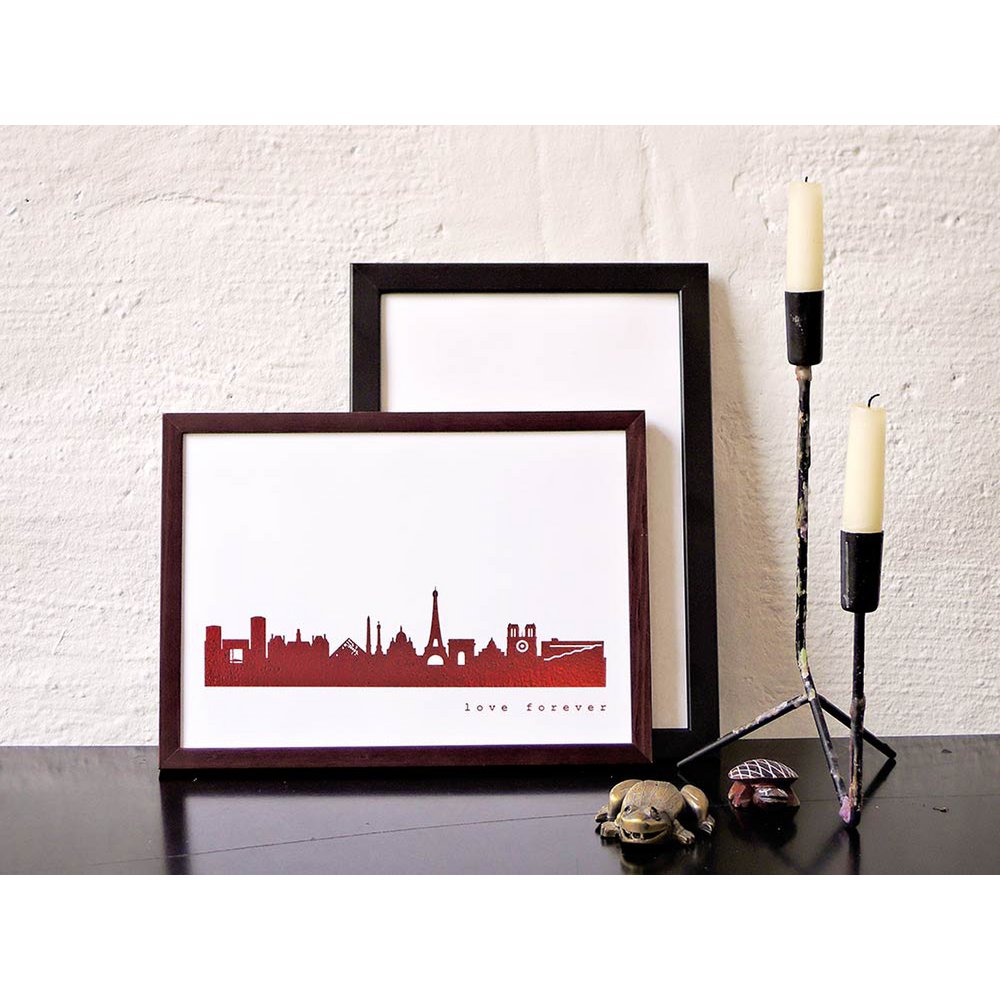 Parijs Skyline gouden Art Print – A4