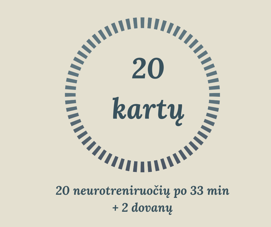 20 neutreniruočių po 33 min + 2 treniruotės dovanų