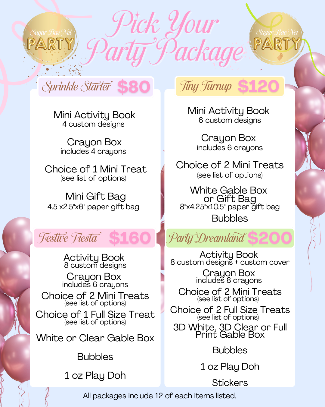 Sugar Bae Nei Party Packages
