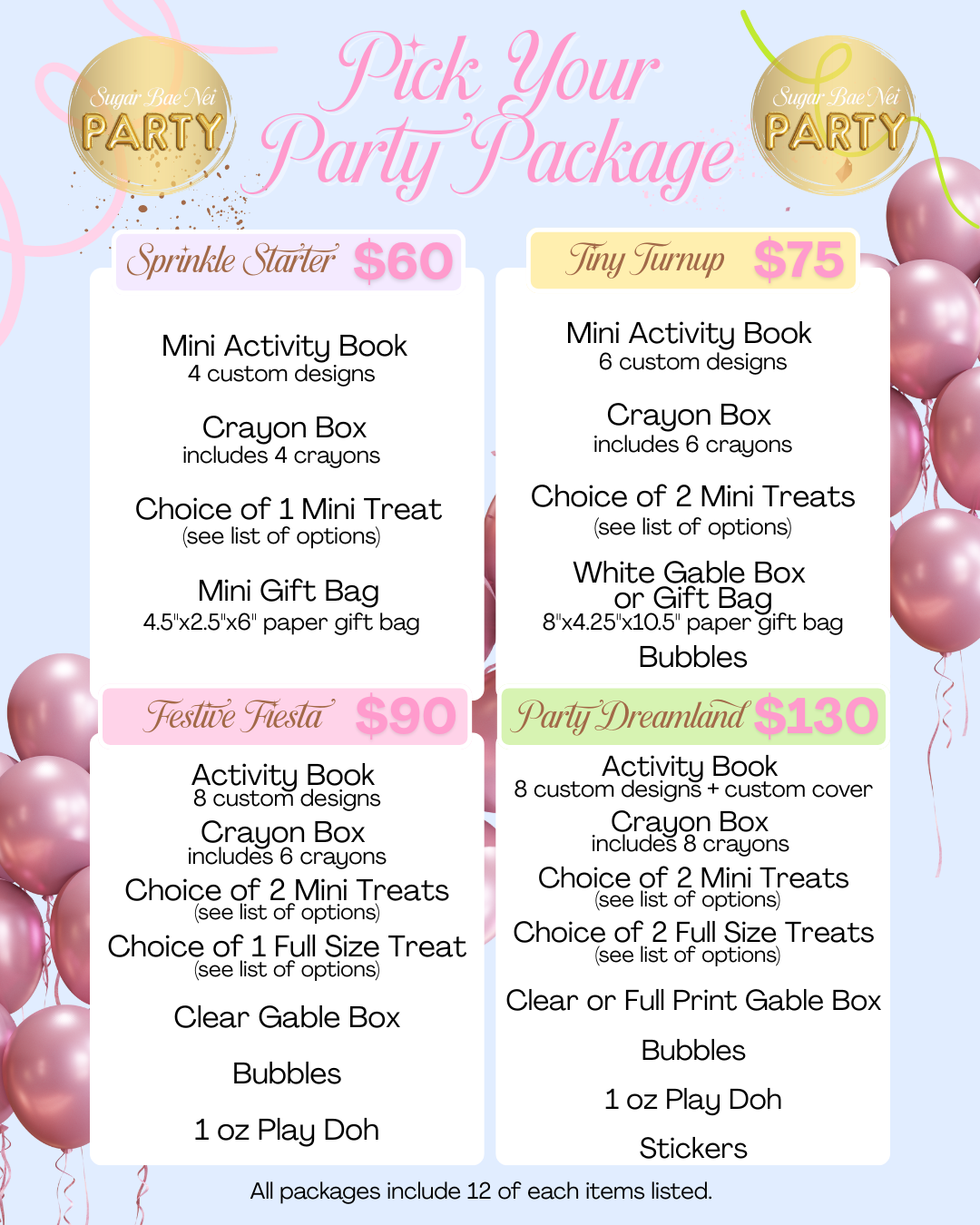 Sugar Bae Nei Party Packages