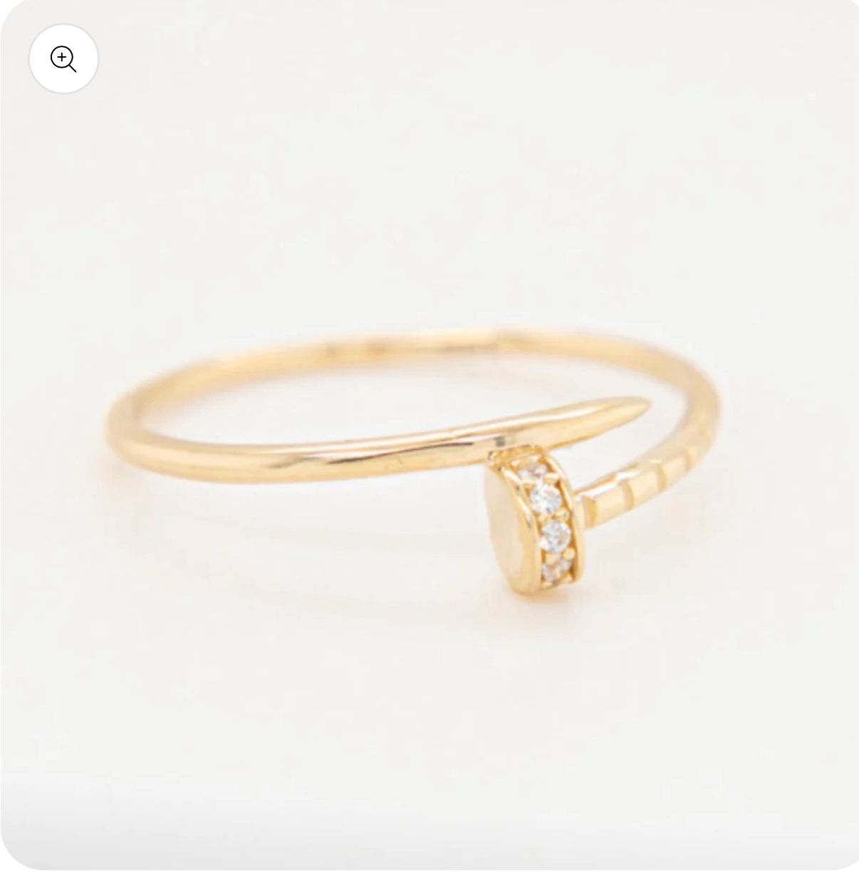 Gold Nail-Shaped Ring