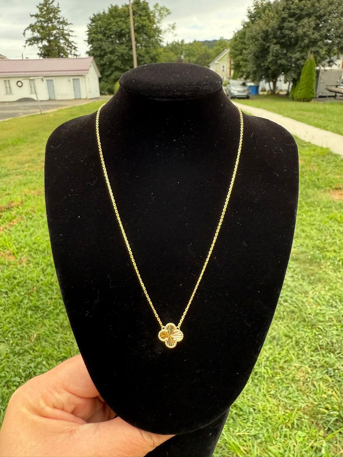 Gold Clover Pendant Necklace