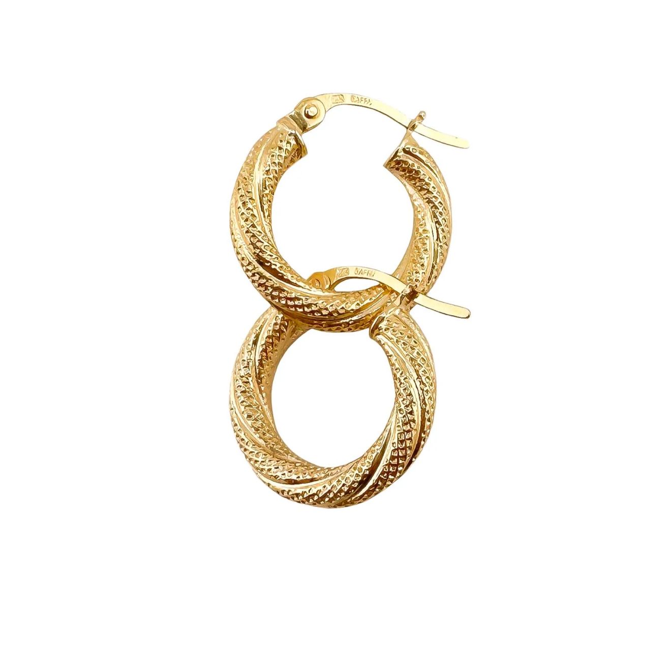 Textured Gold Hoop Earrings