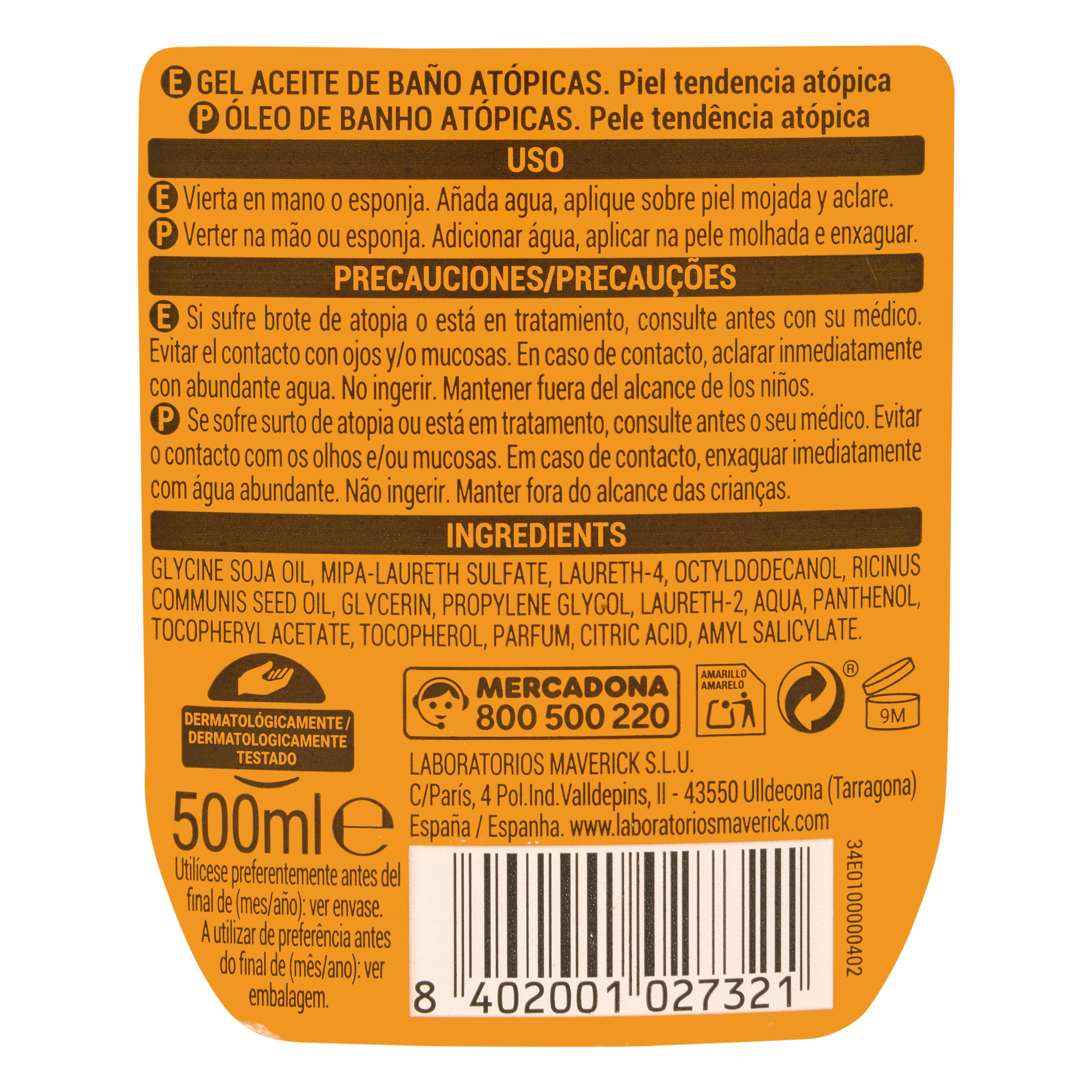 Olejowy żel pod prysznic Deliplus dla skóry atopowej